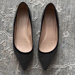 Club Monaco Black and Silver Studded Flats